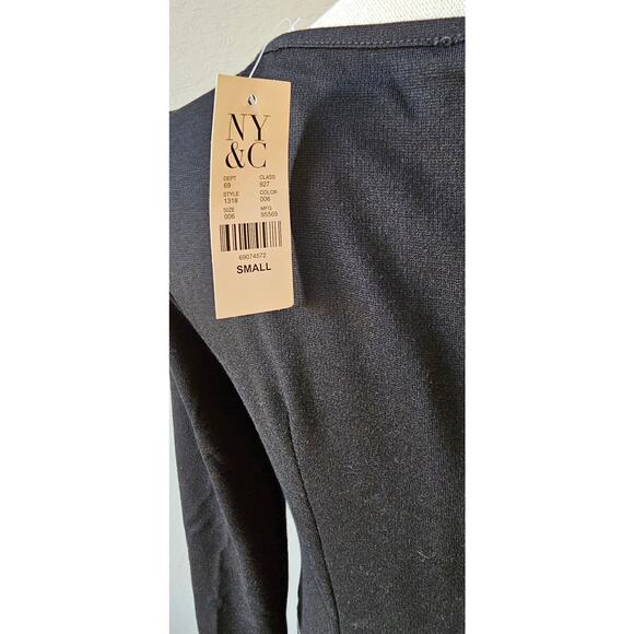 NWT Gabrielle Union NY & Co Black Zipper Trim Long Sleeve Maxi Dress Size Small - Picture 6 of 9